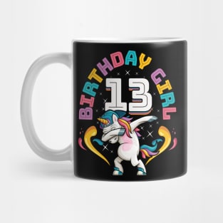 Dabbing Unicorn Birthday Girl 13 Years Old Mug